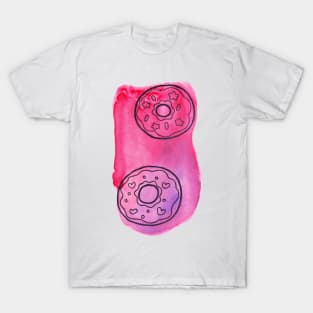 Pink Watercolor Doughnuts T-Shirt